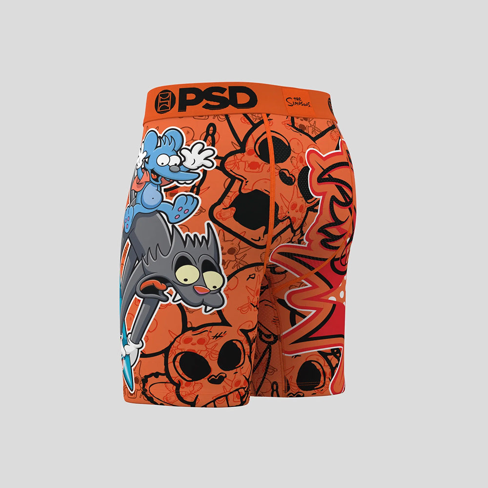 THE SIMPSONS- 平口四角褲-癢癢鼠與抓抓貓-橘色