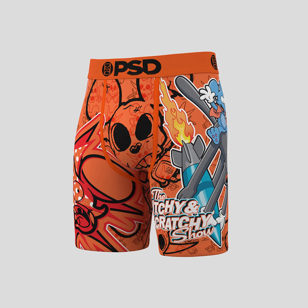 THE SIMPSONS- 平口四角褲-癢癢鼠與抓抓貓-橘色