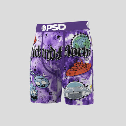 RICK AND MORTY- 平口四角褲-萌萌宇宙-紫色