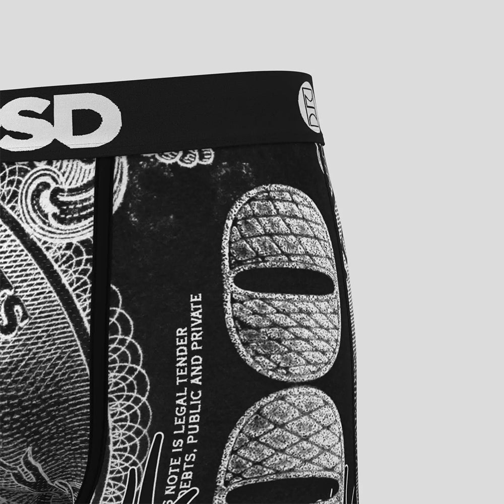 MONEY- 平口四角褲-美鈔火焰-黑色