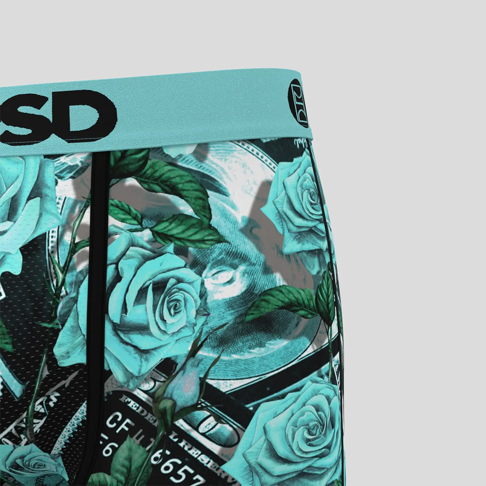 WARFACE- 平口四角褲-莫蘭迪玫瑰花-綠色