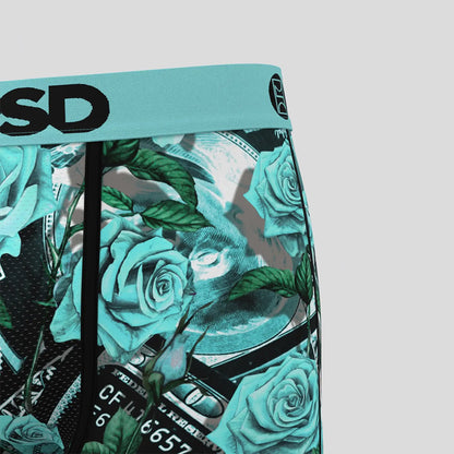 WARFACE- 平口四角褲-莫蘭迪玫瑰花-綠色