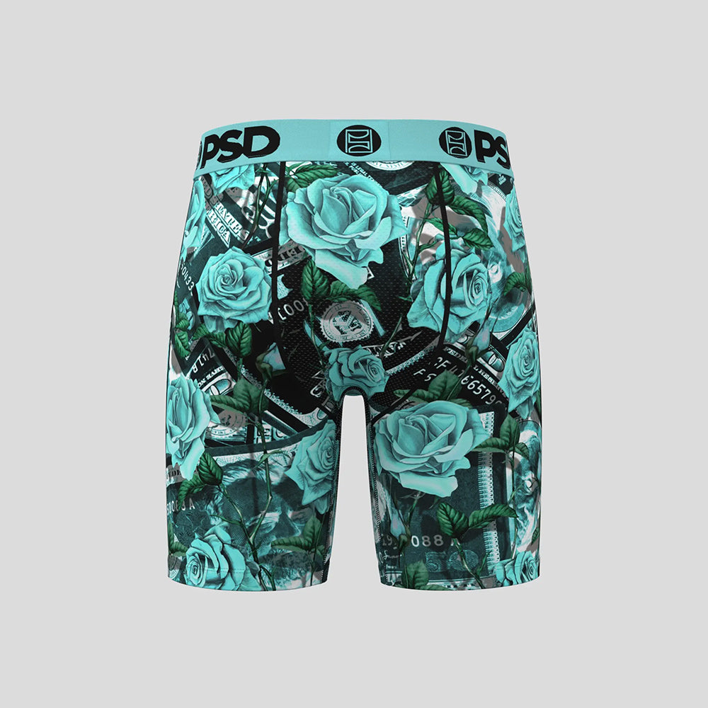 WARFACE- 平口四角褲-莫蘭迪玫瑰花-綠色