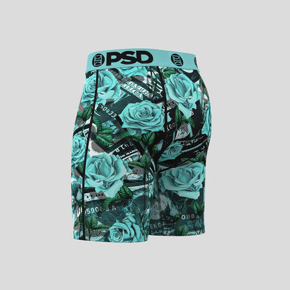 WARFACE- 平口四角褲-莫蘭迪玫瑰花-綠色