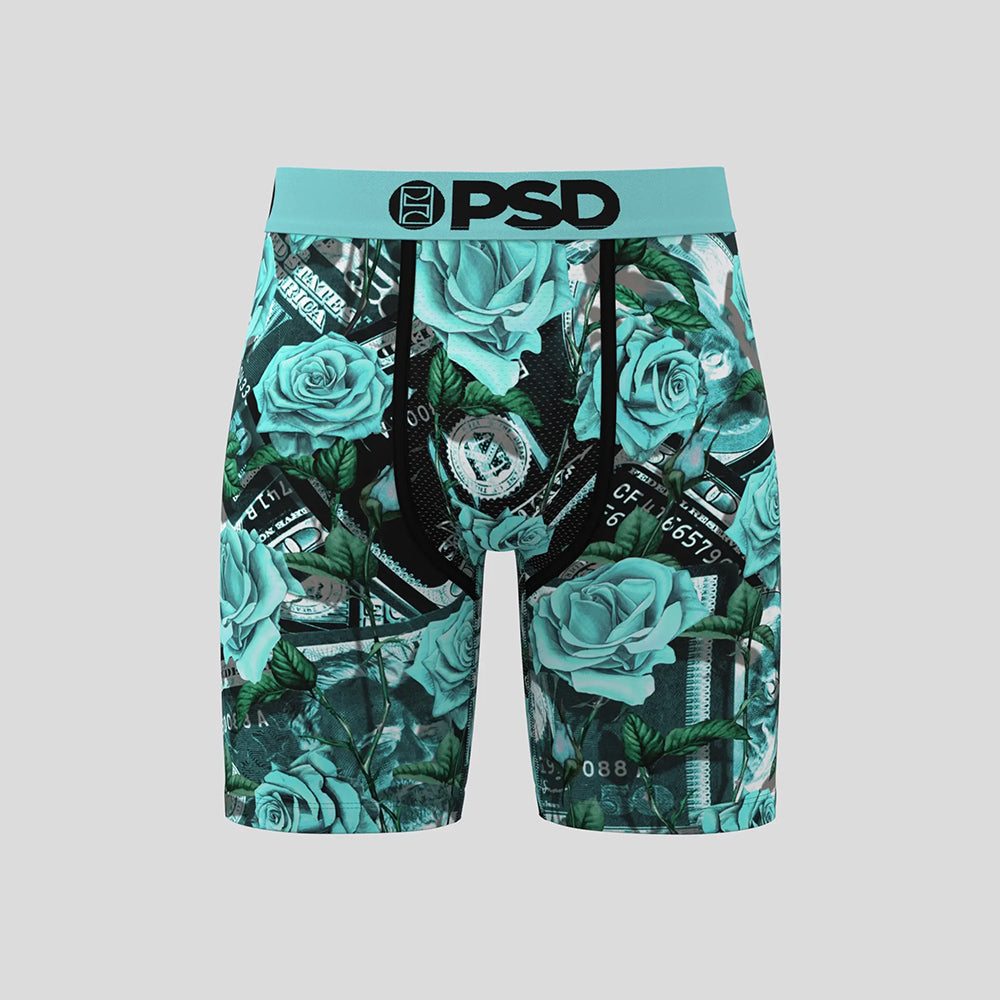 WARFACE- 平口四角褲-莫蘭迪玫瑰花-綠色