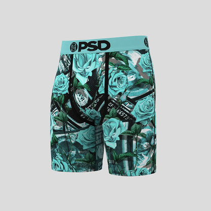 WARFACE- 平口四角褲-莫蘭迪玫瑰花-綠色