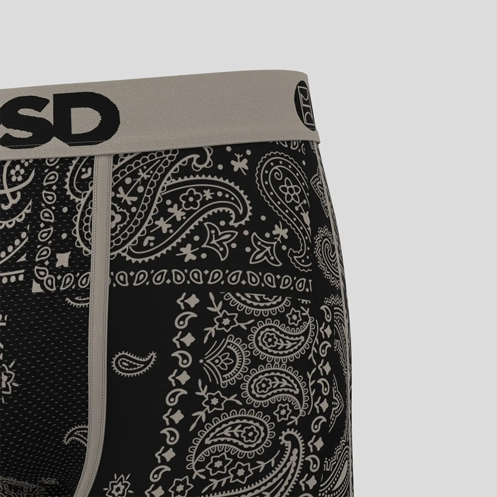 BANDANA- 平口四角褲-佩斯利花紋-卡其色