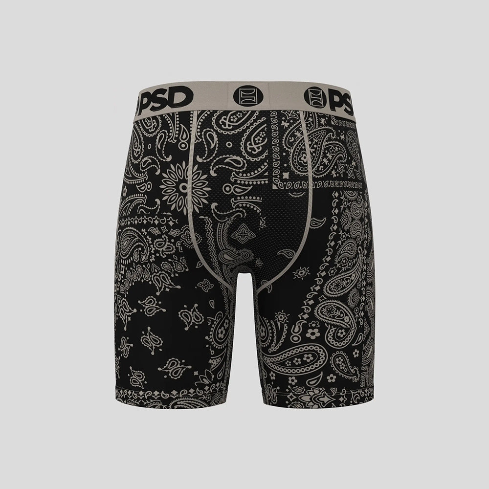 BANDANA- 平口四角褲-佩斯利花紋-卡其色