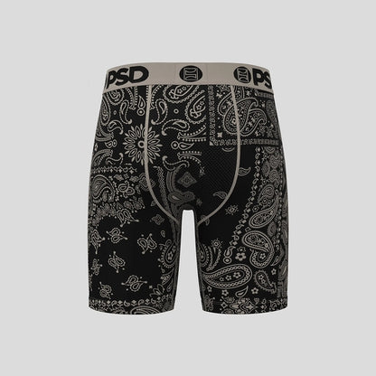 BANDANA- 平口四角褲-佩斯利花紋-卡其色