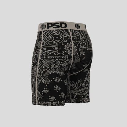 BANDANA- 平口四角褲-佩斯利花紋-卡其色