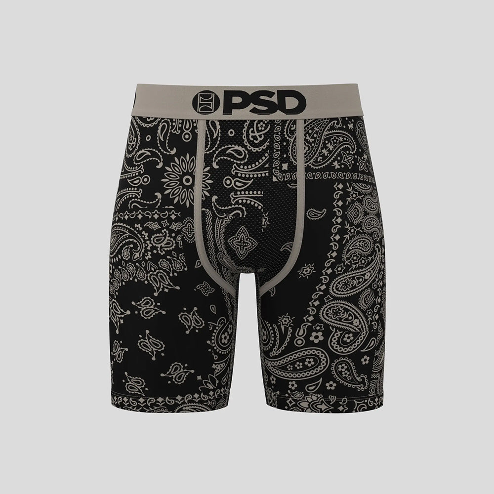 BANDANA- 平口四角褲-佩斯利花紋-卡其色