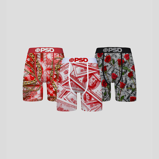 3-Pack - Boxer Briefs - Palm Tree Paradise - Blue