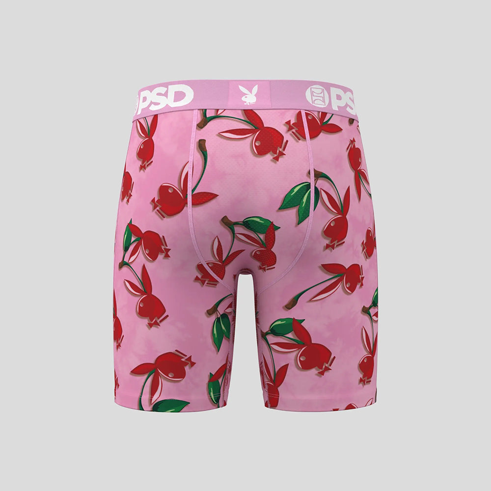 PLAYBOY- 平口四角褲-櫻桃兔女郎-粉色