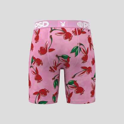 PLAYBOY- 平口四角褲-櫻桃兔女郎-粉色