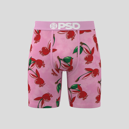 PLAYBOY- 平口四角褲-櫻桃兔女郎-粉色