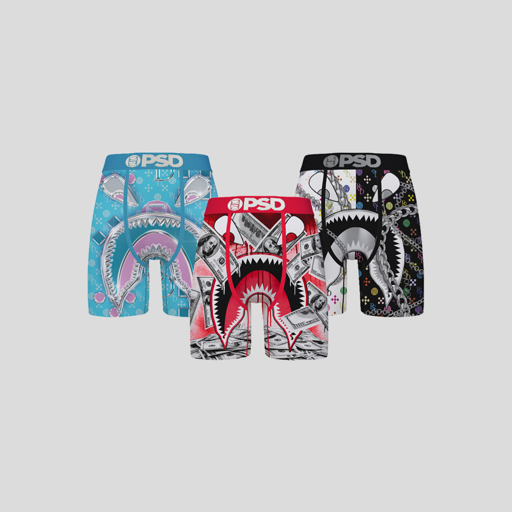 3-Pack - Boxer Briefs - Palm Tree Paradise - Blue