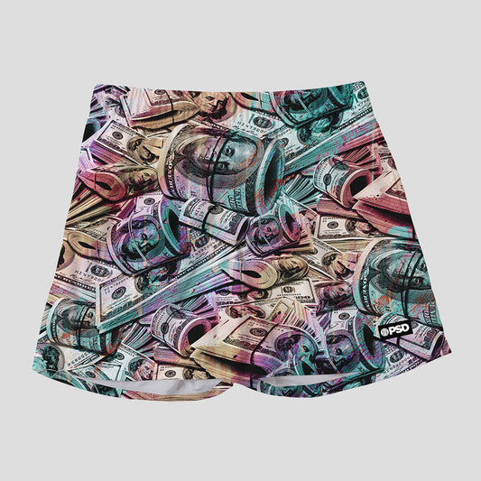 SPORTSWEAR- 運動短褲-粉彩錢錢-綠色