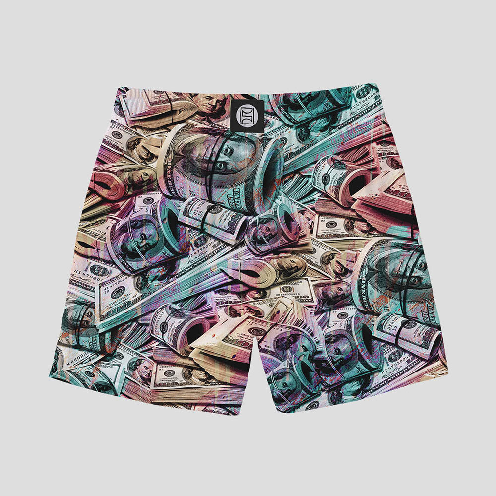 SPORTSWEAR- 運動短褲-粉彩錢錢-綠色