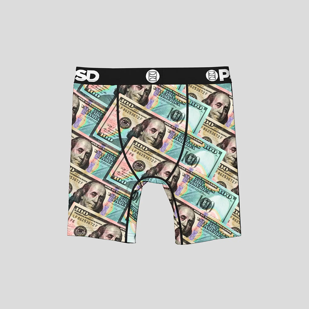 MONEY- 男童平口四角褲-粉彩錢錢-黑色