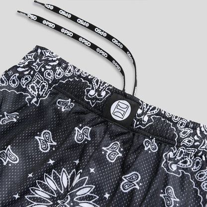 SPORTSWEAR - Sports Shorts - Paisley Pattern - Black