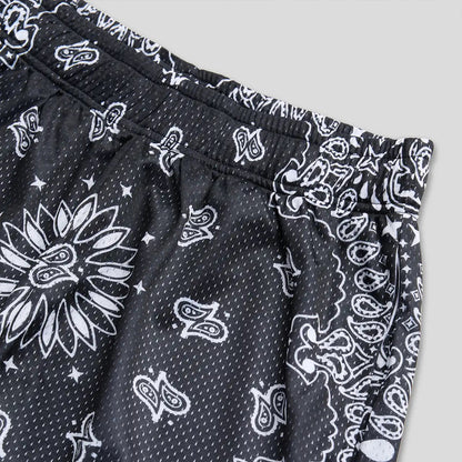 SPORTSWEAR - Sports Shorts - Paisley Pattern - Black