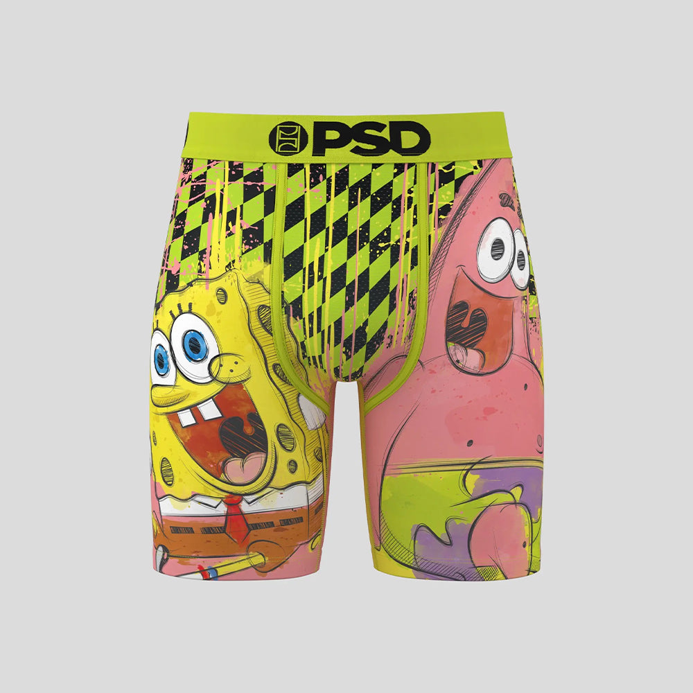 SPONGEBOB- 平口四角褲-哥倆好-黃色