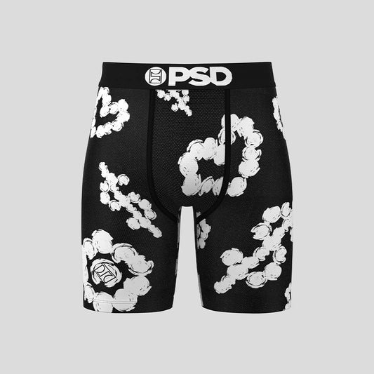 RECREATION- 平口四角褲-黑白雲朵-黑色