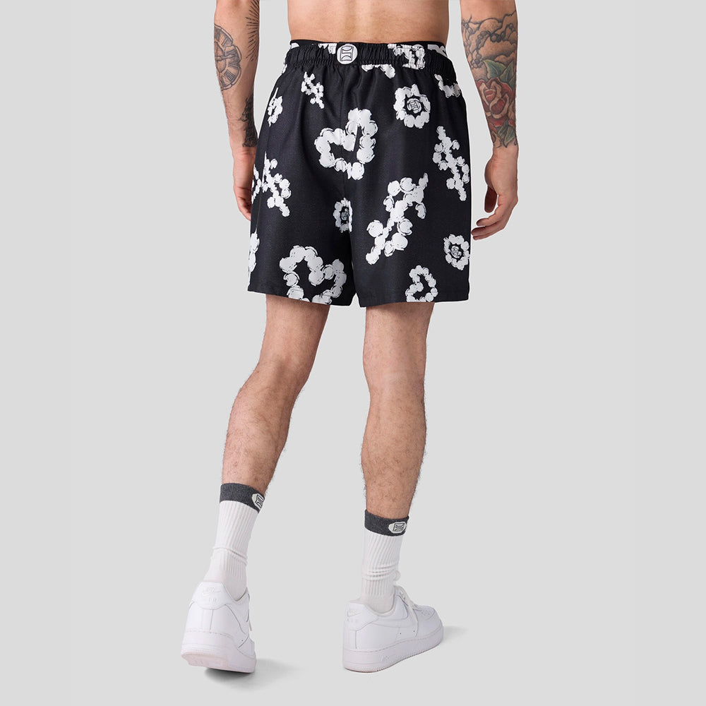 ESSENTIAL- Shorts-Black and White Cloud-Black