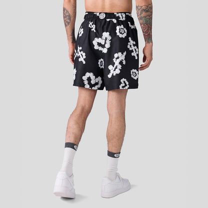 ESSENTIAL- Shorts-Black and White Cloud-Black