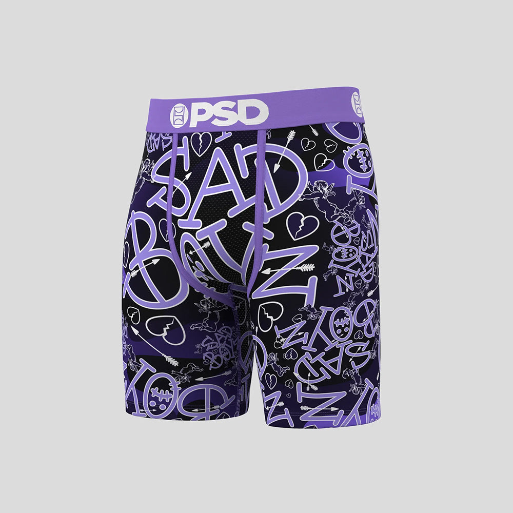 SAD BOYZ- 平口四角褲-小心心-紫色