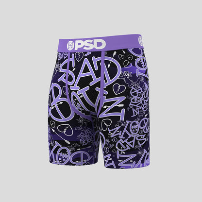 SAD BOYZ- 平口四角褲-小心心-紫色