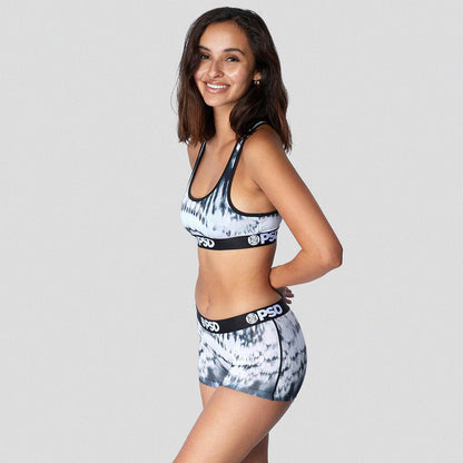 Tie Dye- 短版背心-波浪-黑色