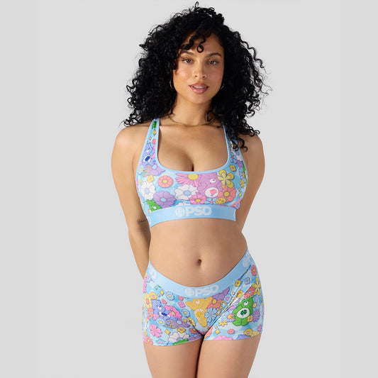 CAREBEARS-Short Vest-Cute Little Flowers-Blue