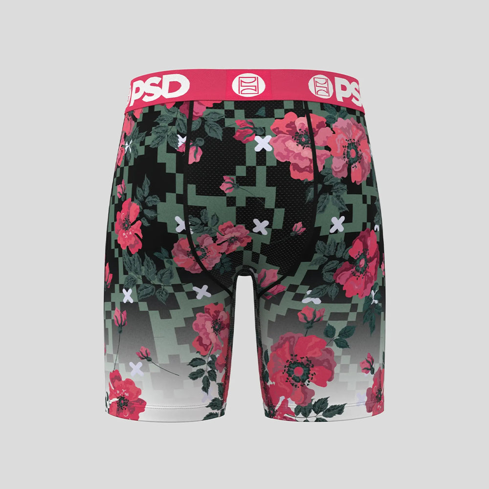FLORAL- 平口四角褲-點陣玫瑰-粉色