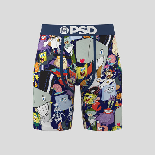 SPONGEBOB- 平口四角褲-海綿家族集合-藍色