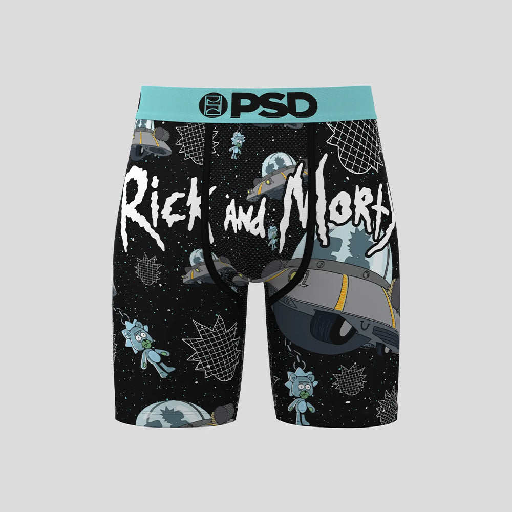 RICK AND MORTY- 平口四角褲 -太空船-藍色