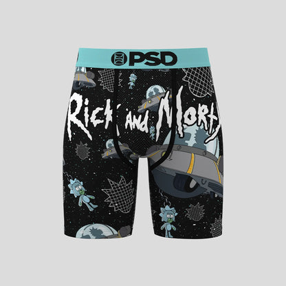 RICK AND MORTY- 平口四角褲 -太空船-藍色