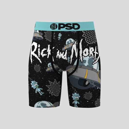 RICK AND MORTY- 平口四角褲 -太空船-藍色