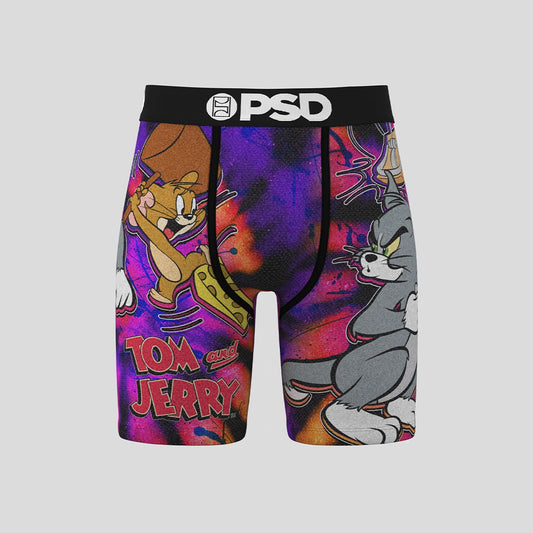 TOM AND JERRY- 平口四角褲-湯姆貓與傑利鼠-黑色