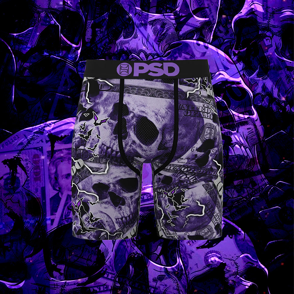 MONEY- 平口四角褲-空洞騎士-紫色