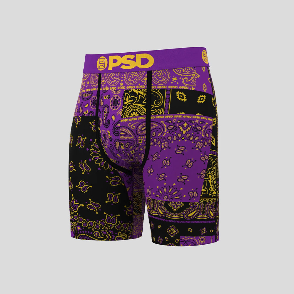 BANDANA- 平口四角褲-佩斯利花紋-紫色