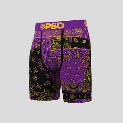 BANDANA- 平口四角褲-佩斯利花紋-紫色