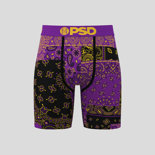 BANDANA- 平口四角褲-佩斯利花紋-紫色