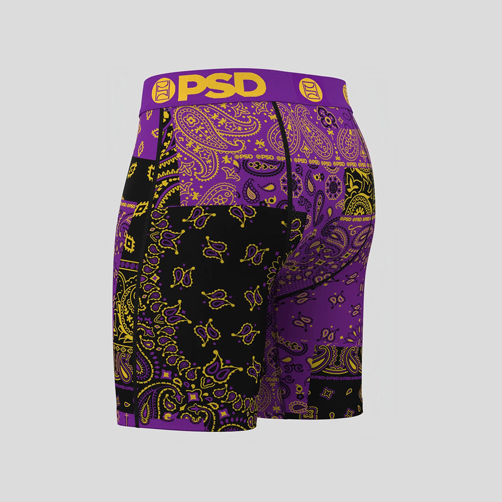 BANDANA- 平口四角褲-佩斯利花紋-紫色