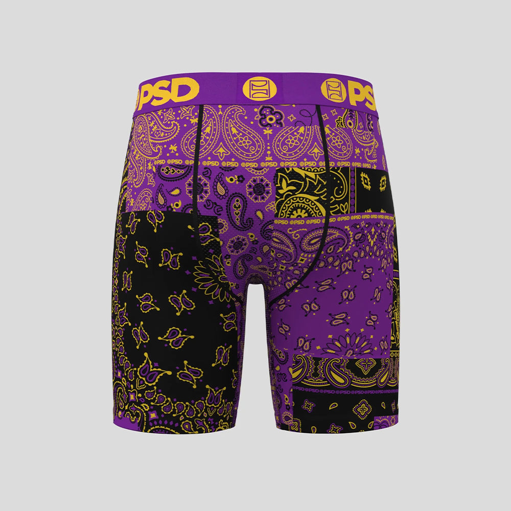 BANDANA- 平口四角褲-佩斯利花紋-紫色