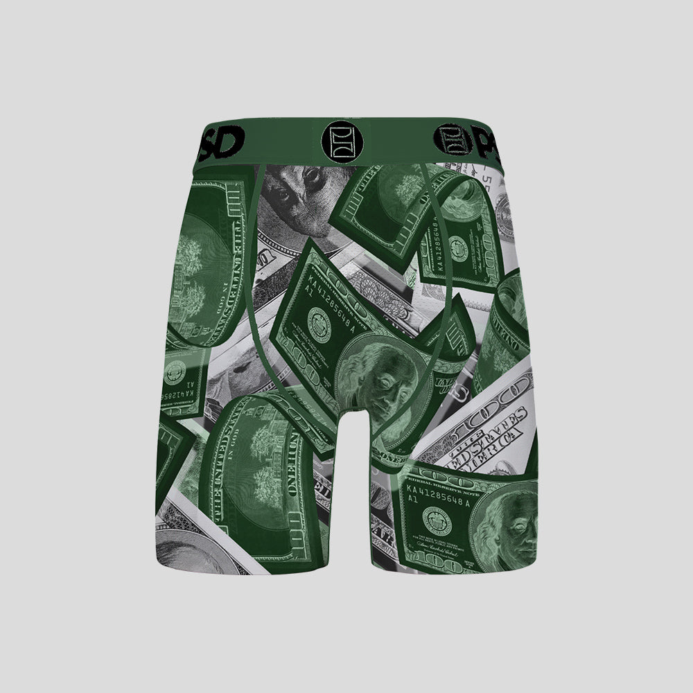 MONEY- 平口四角褲 -鈔票大軍-綠色