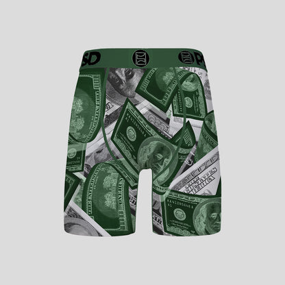 MONEY- 平口四角褲 -鈔票大軍-綠色