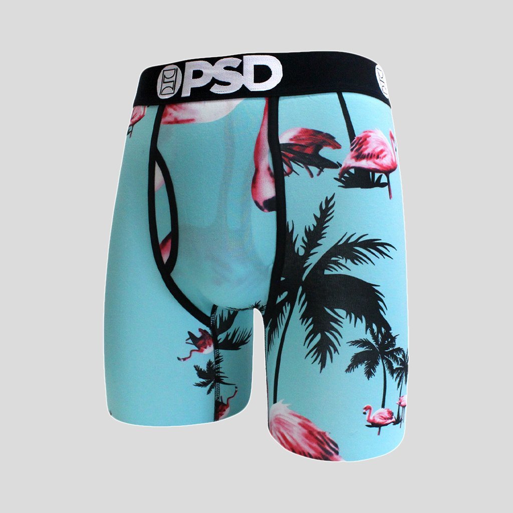 PSD Underwear 3 Piece Set Flat Boxers Fire Flamingo Black