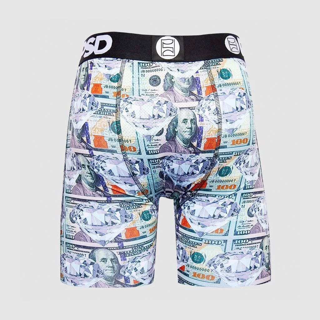 PSD Underwear MONEY LUX-Flat Boxer-Inverted Benjamin-Charcoal Gray